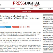 El mercado de fusiones y adquisiciones de Latinoamrica contabiliza 37.000 millones hasta mayo, un 45% menos